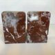 Pair of art deco morello cherry marble bookends