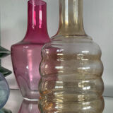 Série de 4 vases vintage en verre coloré