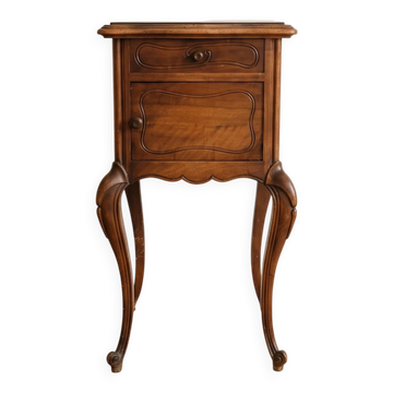 Louis XV style bedside table in wood and marble