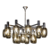 20thC ITALIAN CHROME & SMOKED GLASS EIGHTEEN LIGHT CHANDELIER c.1970