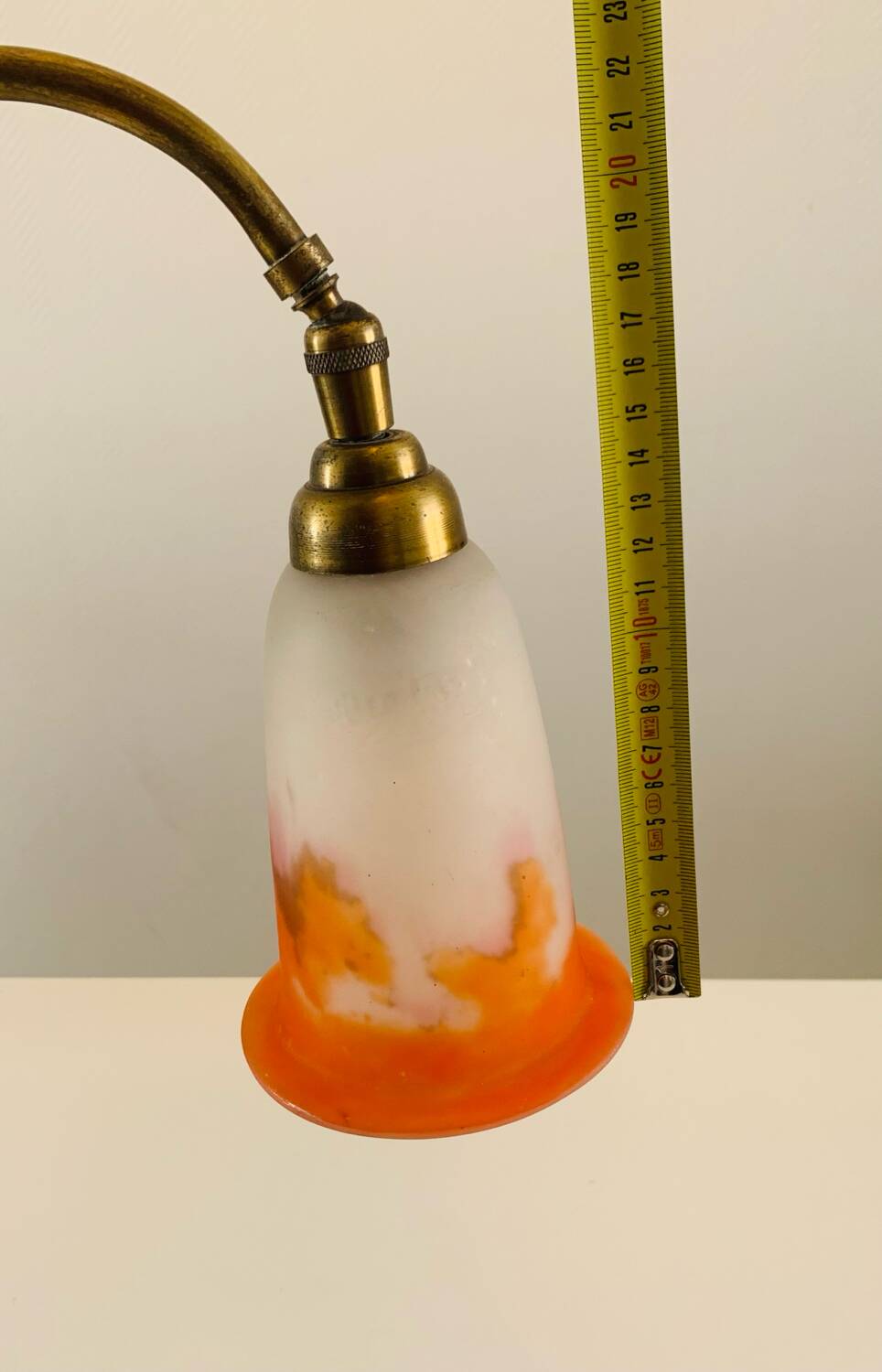 Antique desk lamp - Tulip glass paste signed Muller Frères
