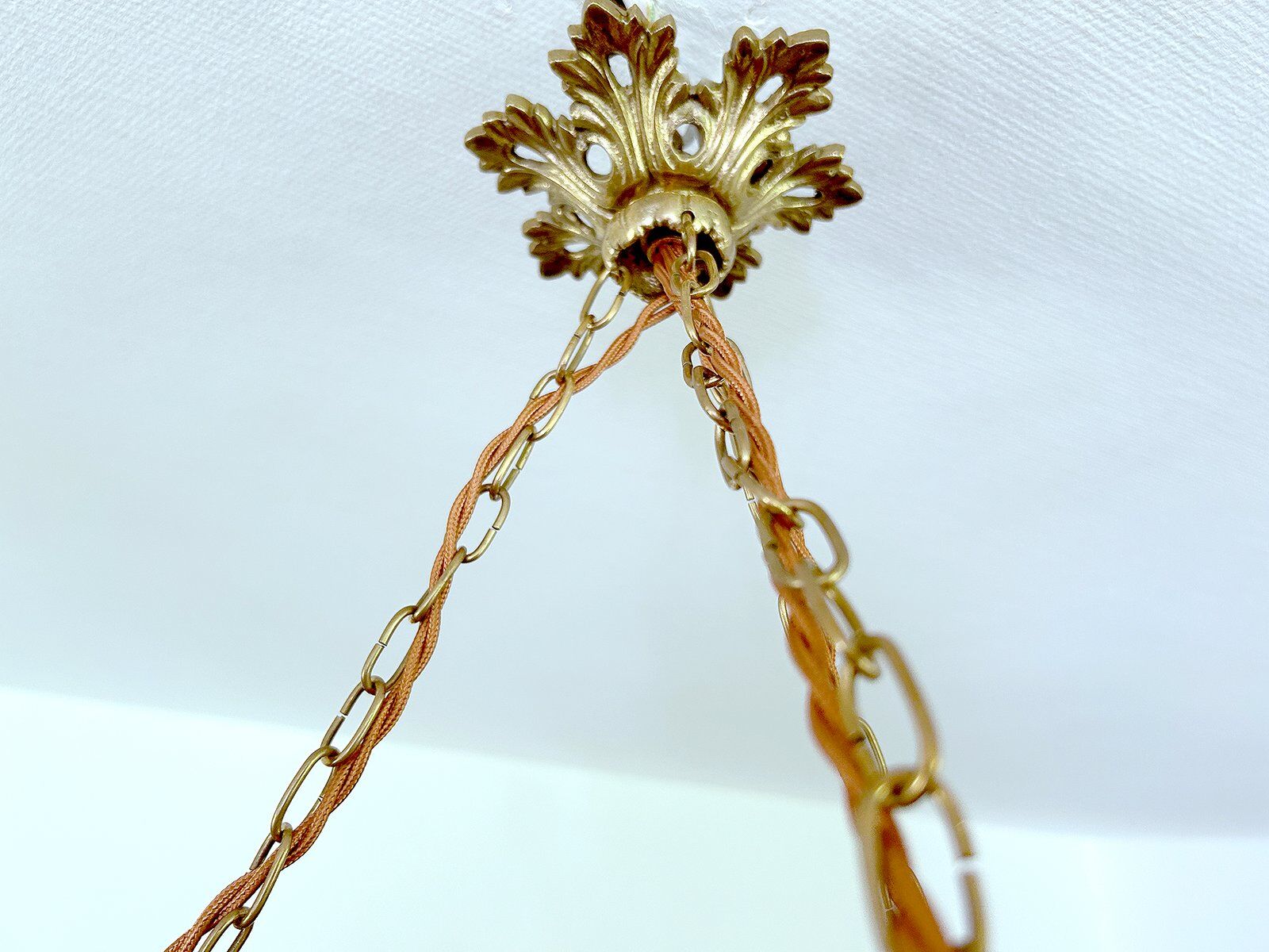 Art Deco pendant light in alabaster marble and bronze,1920s