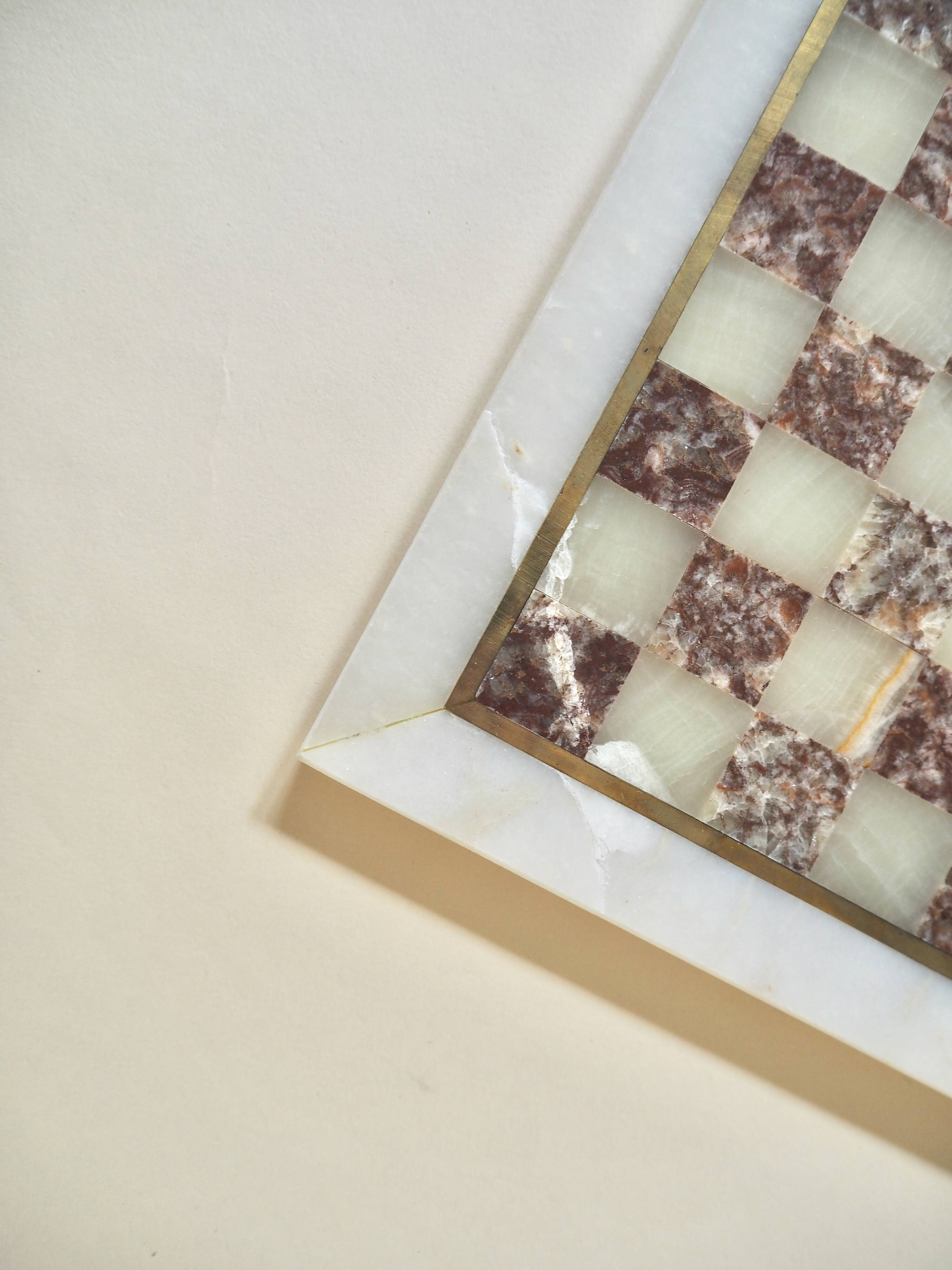 Onyx and marble chess set