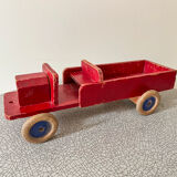 Red wooden flatbed truck. 1930s-40s