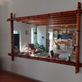 large mirror, bamboo, vintage
