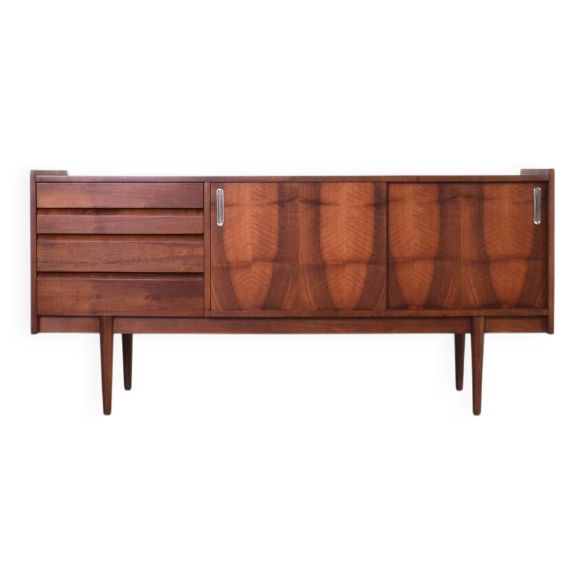 Mid-Century Polish Walnut Sideboard from Bytomskie Fabryki Mebli, 1960s.