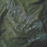 6 glasses old wine cut pattern rice grains