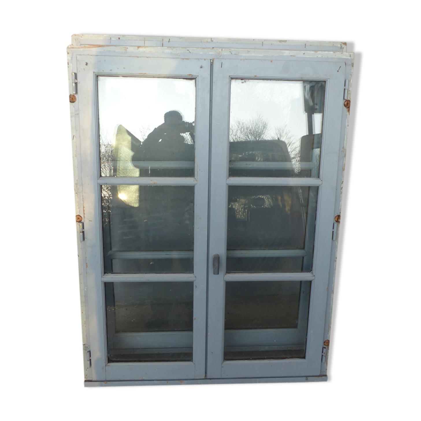 L 106 x H 138 cm old wooden window