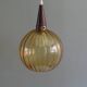 Hanging lamp, Scandinavian of the 1970s, teak and glass