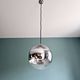 Space Age pendant light in clear glass and chrome, 70s