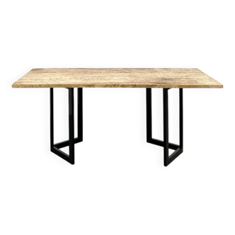 Table à manger en travertin, Italie, circa 1970