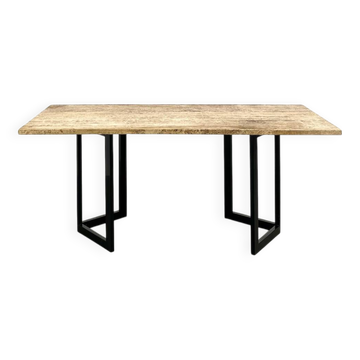 Table à manger en travertin, Italie, circa 1970