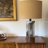 Hollywood regency chromed table lamp base, Luci Milano Italy, 1970s