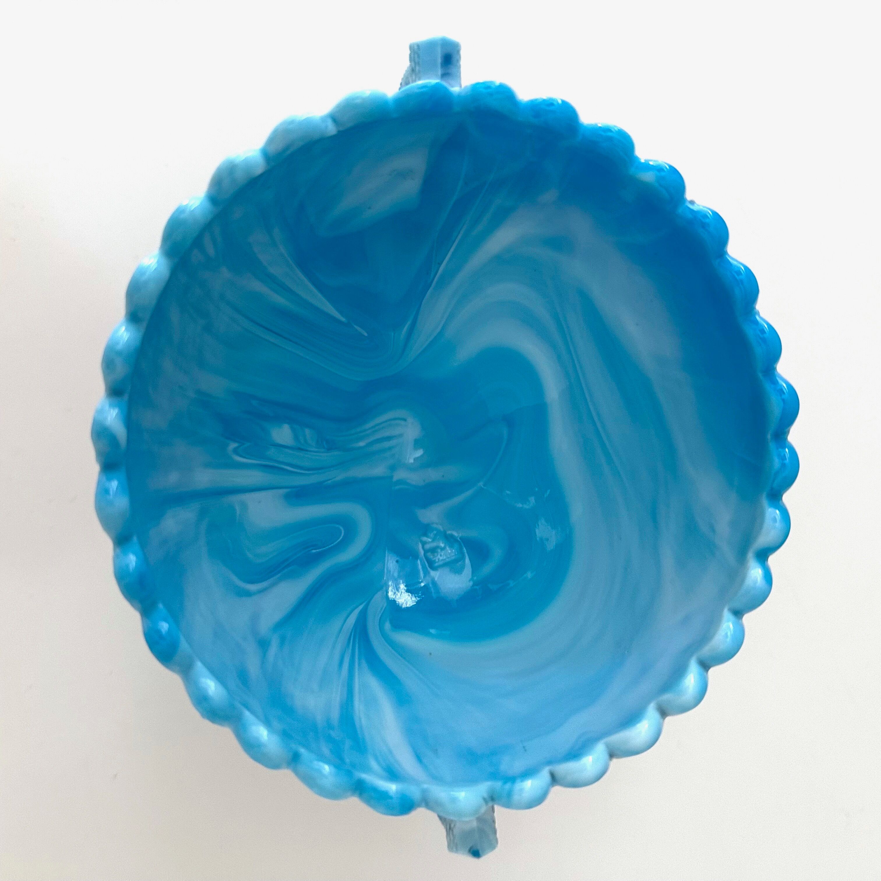 Victorian blue malachite glass bowl, Davidson