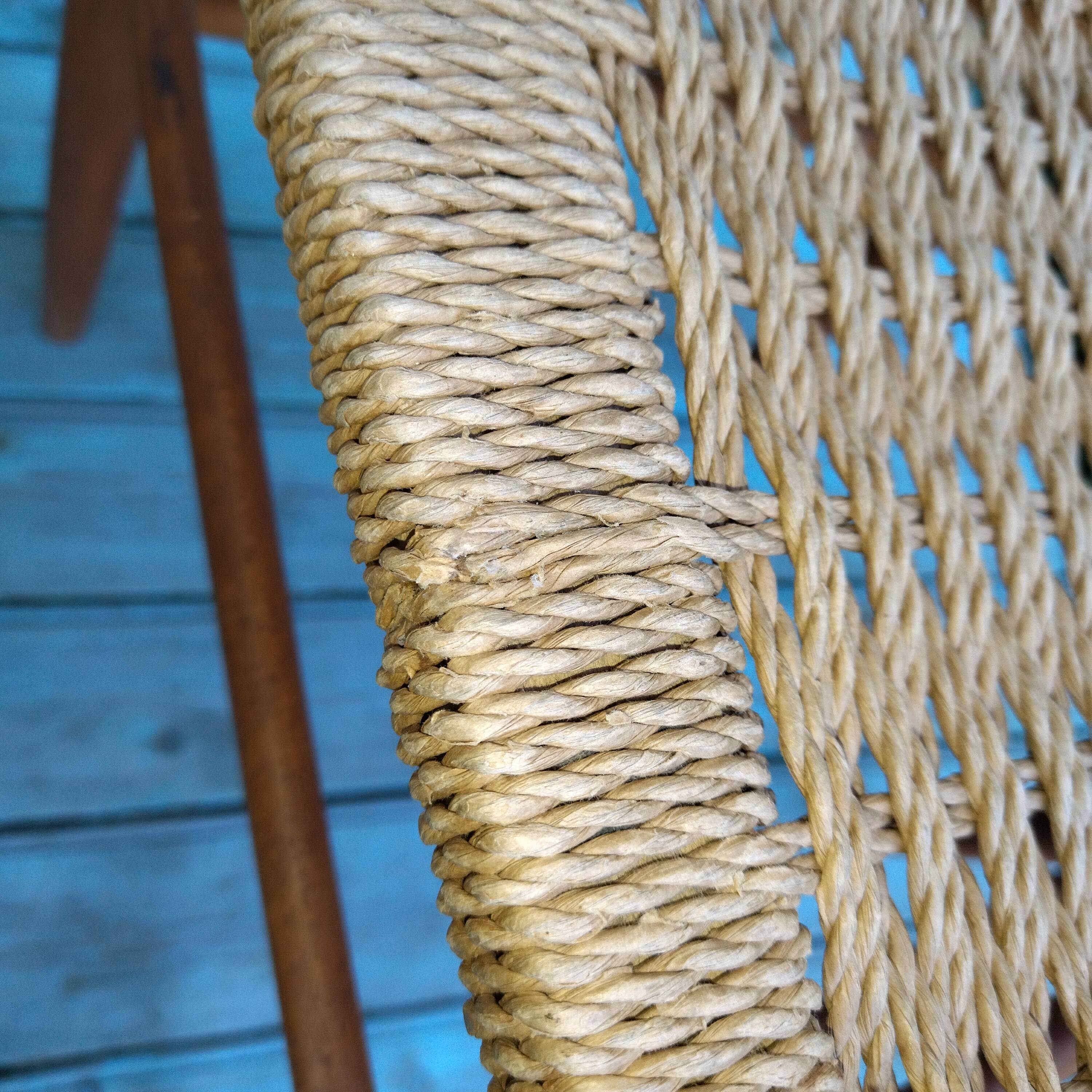 3 Scandinavian chairs seated in rope
