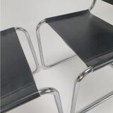Set of 2  Bauhaus Tubular and Leather Cantilever chairs, 1970s