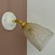 Vintage art deco tulip wall light in frosted glass, rose decorations