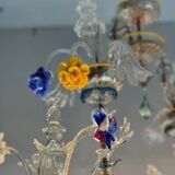 Rezzonico Gondola Chandelier In Multicolored Murano Glass Circa 1900