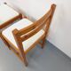 Pair of vintage chairs in pine and white terry fabric from the 70s