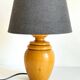 Lampe bois massif et tissu vintage