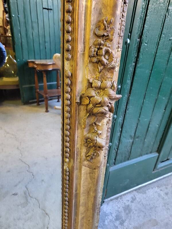 antique large golden mirror from the 19th century