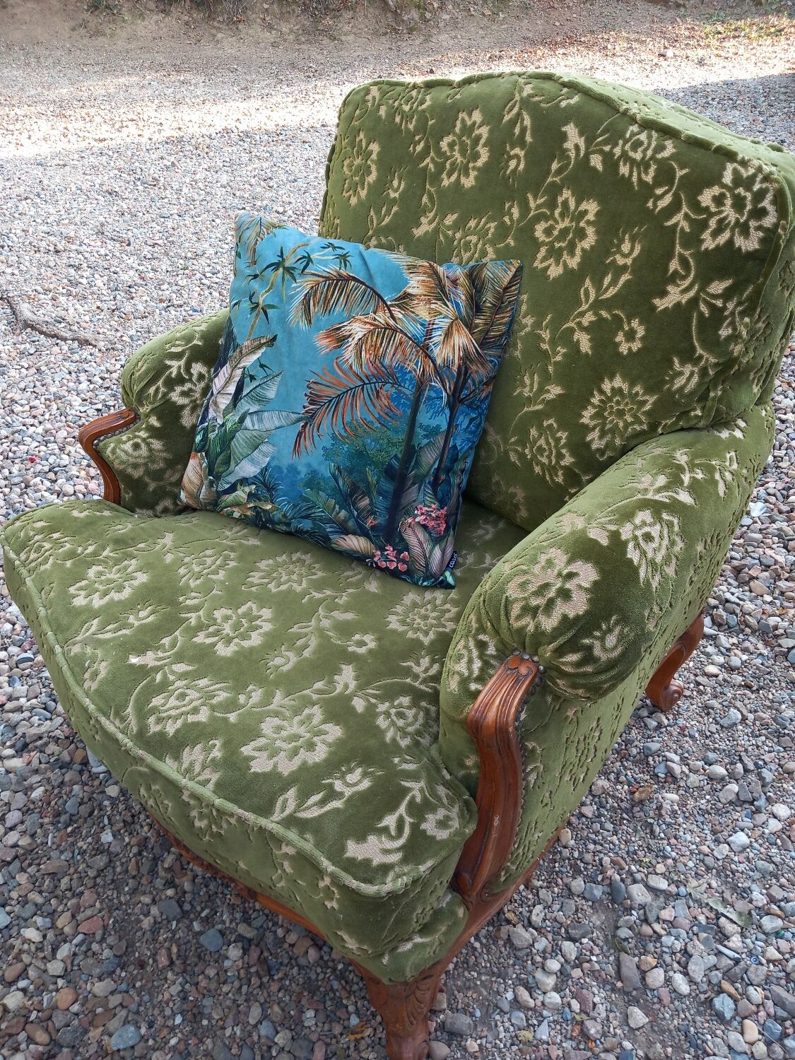 1 pair of old Louis XV shepherdess armchairs