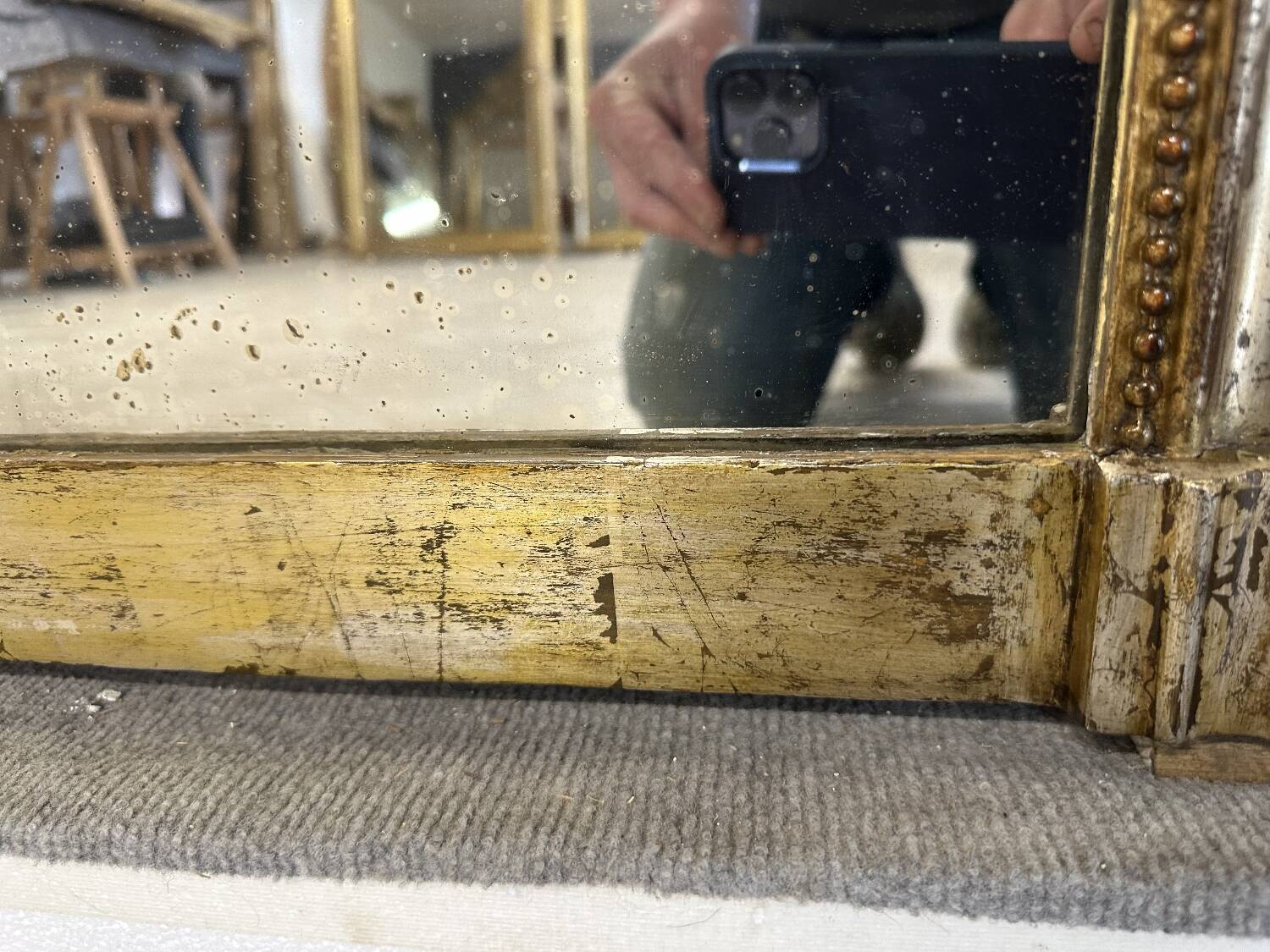 Louis Philippe silver mirror 133 x 98