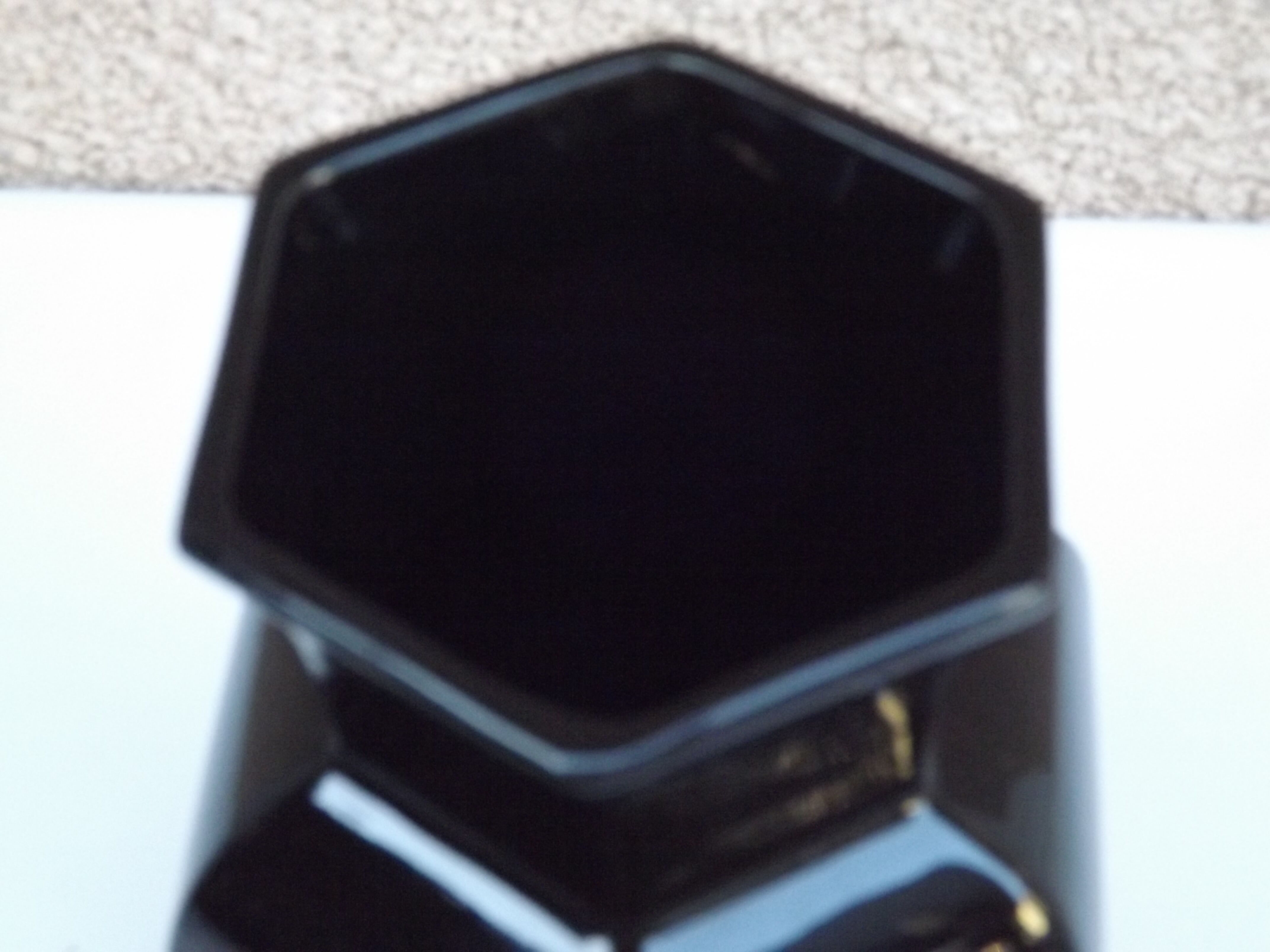 Hexagonal ceramic vase enamelled black France