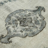 Handwoven overdyed anatolian 1970s 177 cm x 283 cm grey carpet