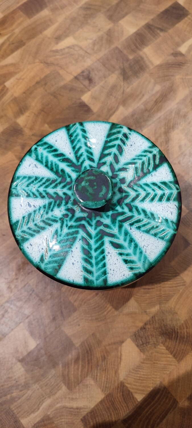 Vallauris ceramic covered pot signed Charles Voltz