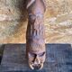 Sculpture African Mask Handcrafted Carved Wood Vintage #D882