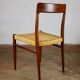 Suite de 6 chaises scandinaves en corde et teck