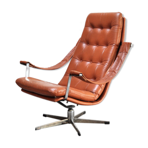 Fauteuil en cuir par geoffrey harcourt pour Artifort, années 1960