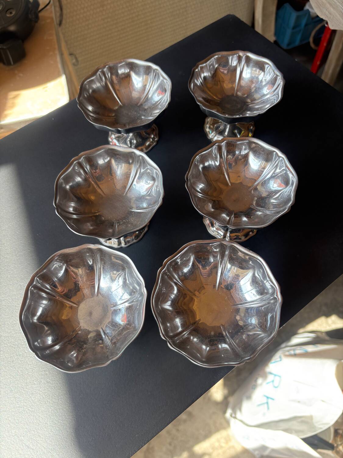 Lot 6 coupes à glace inox vintage