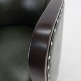 Bauhaus Tubular Armchair in Green Leather,  1930s, Restored