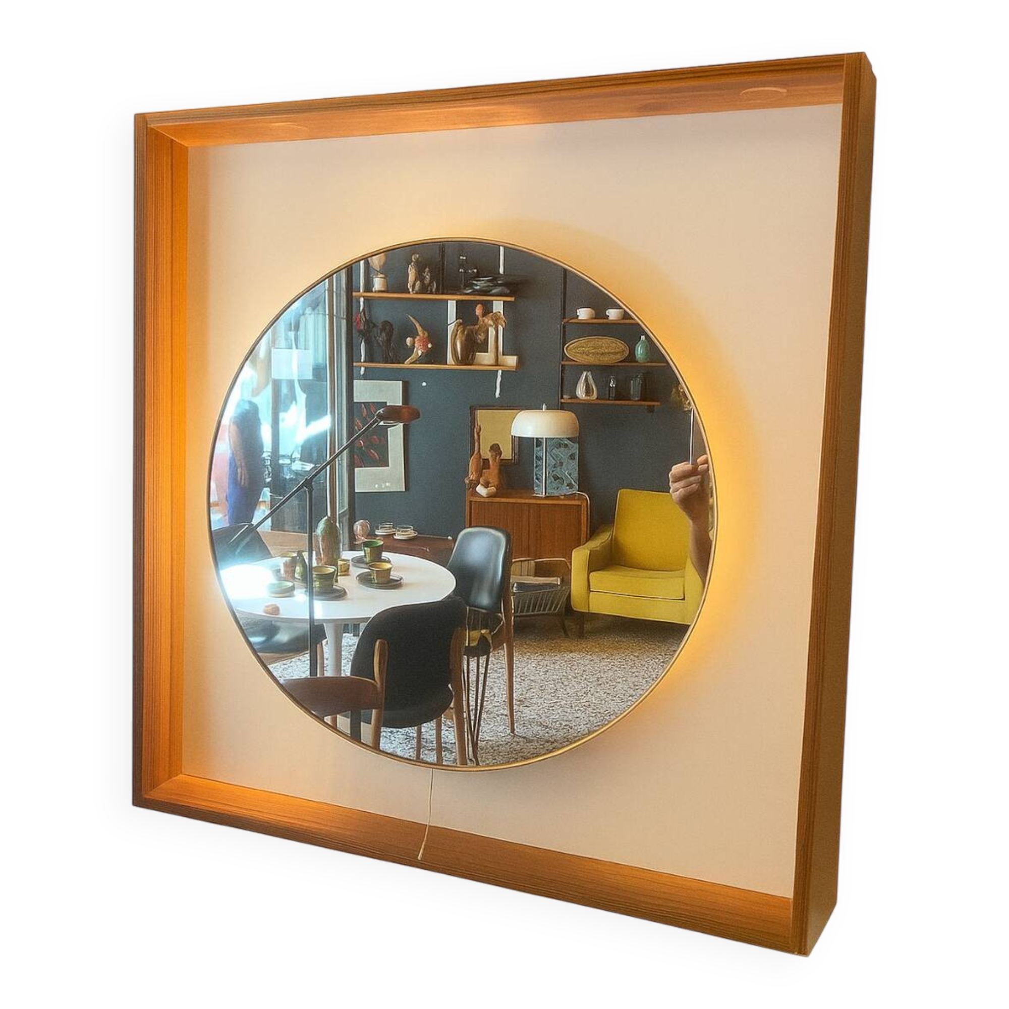 Large vintage backlit mirror