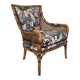 Mid-Century French Armchair in Bamboo Style with Animal Print Fabric, 1980
