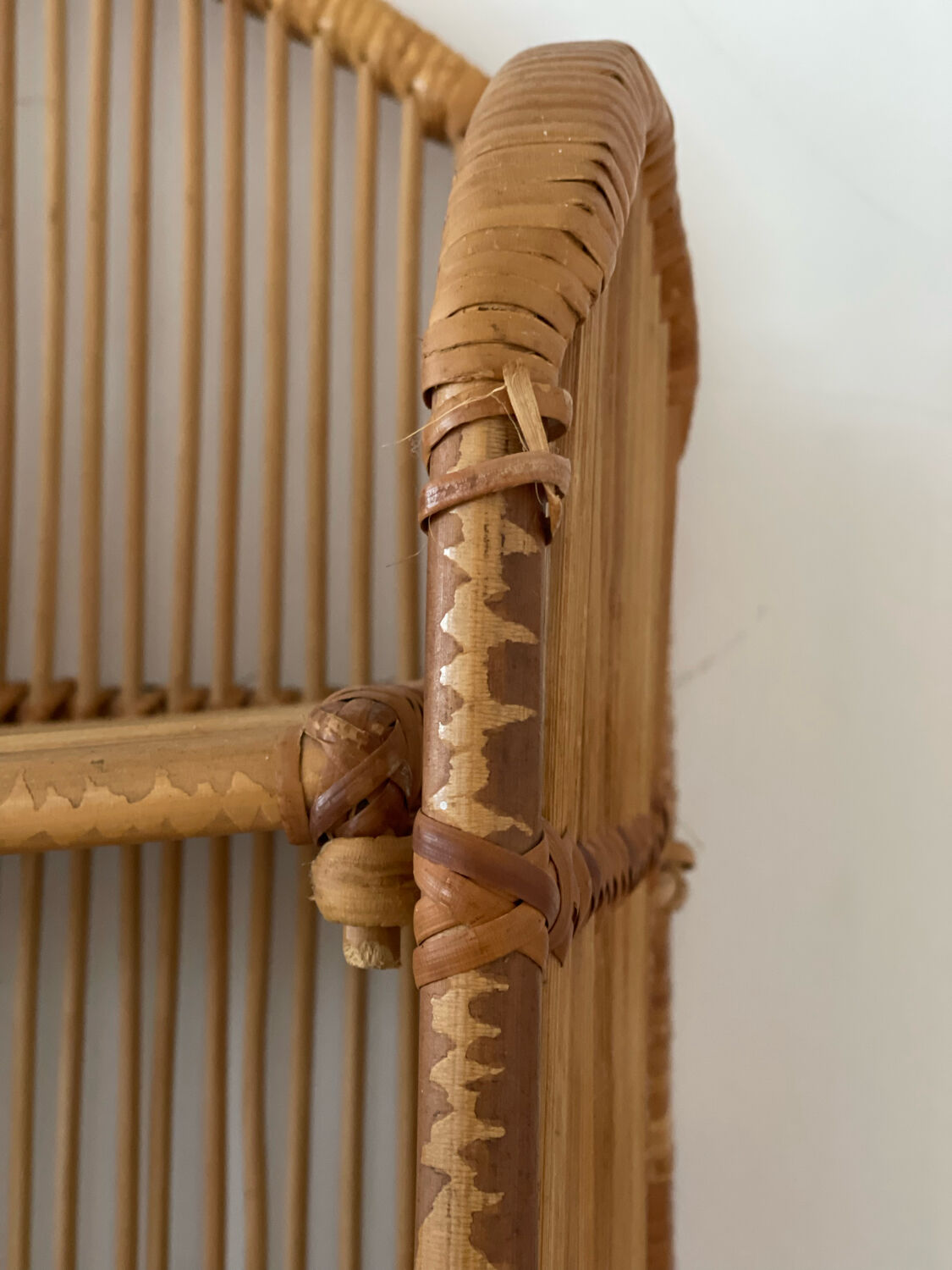 Rattan wall shelf
