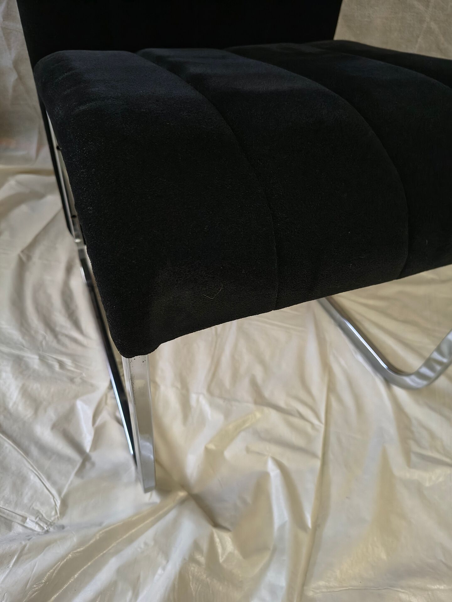 Vintage chrome chairs from the early 1980s.