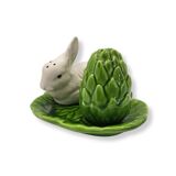 Salt & pepper shakers – Rabbit and cabbage leaf