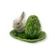 Salt & pepper shakers – Rabbit and cabbage leaf