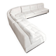Fratelli Saporiti modular canapé in ecru boucle linen 1970