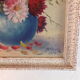 Oil on panel painting still life bouquet of flowers signed Medzelz