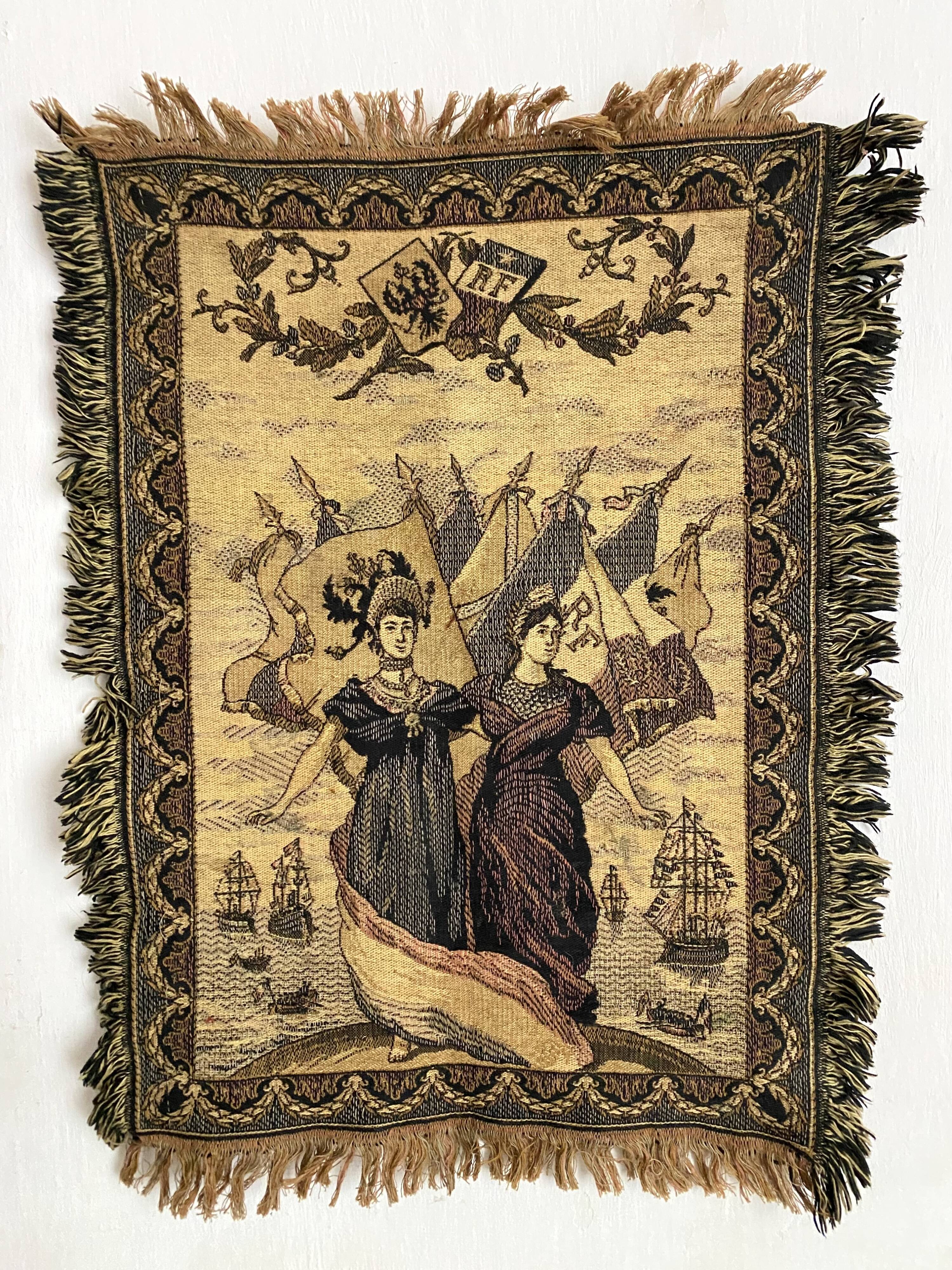 Antique tapestry, maritime allegory