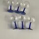 6 glasses 13 cm wine ARC France vintage foot blue stem