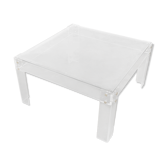 Table basse plexiglas et laiton circa 1980