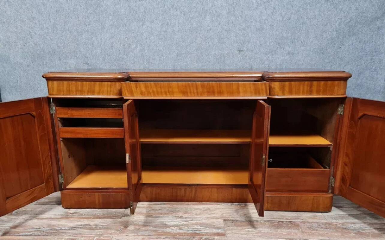 English sideboard from the Napoleon III period in blond mahogany circa 1850