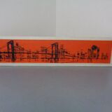 Brooklyn Bridge, New York, 1970s, Acrylic on Wood, Framed