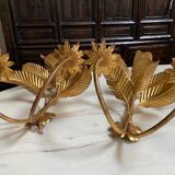 Pair of vintage seventies palm sconces