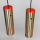 Pair of pendant lights "Trombone" by Jo Hammerborg for Fog & Mørup. Denmark 1960s